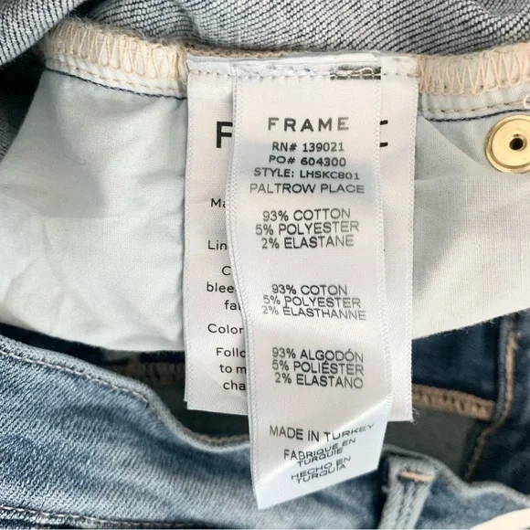 Frame Denim Le High Skinny Crop Chewed-hem Jeans in Paltrow Place size 28 - Picture 7 of 9